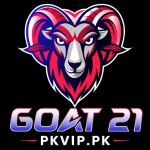 Goat21 Game logo featuring a stylized red, blue, and white ram head icon next to the bold "GOAT 21" text on a black background.