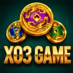 X03 Game logo featuring golden gaming coins on a green background with bold X03 Game text, Android gaming app icon.