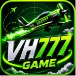VH777 Game app icon featuring a green airplane, bold VH777 Game logo, and neon green gaming theme for Android APK 2026.