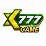 XK777 Game logo with gold X, silver 777, and green background