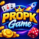 PROPK Game APK logo with cards, dice, coins, and gaming graphics