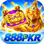 888PKR Game logo with a golden dragon and colorful gaming design